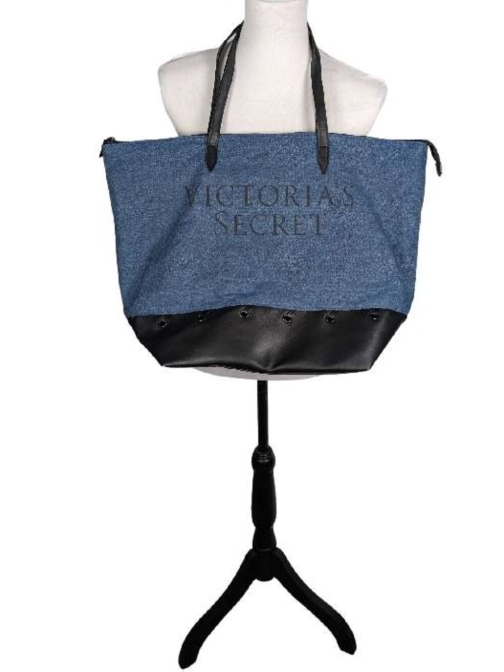 Victoria's Secret Blue Denim Tote Bag Lined